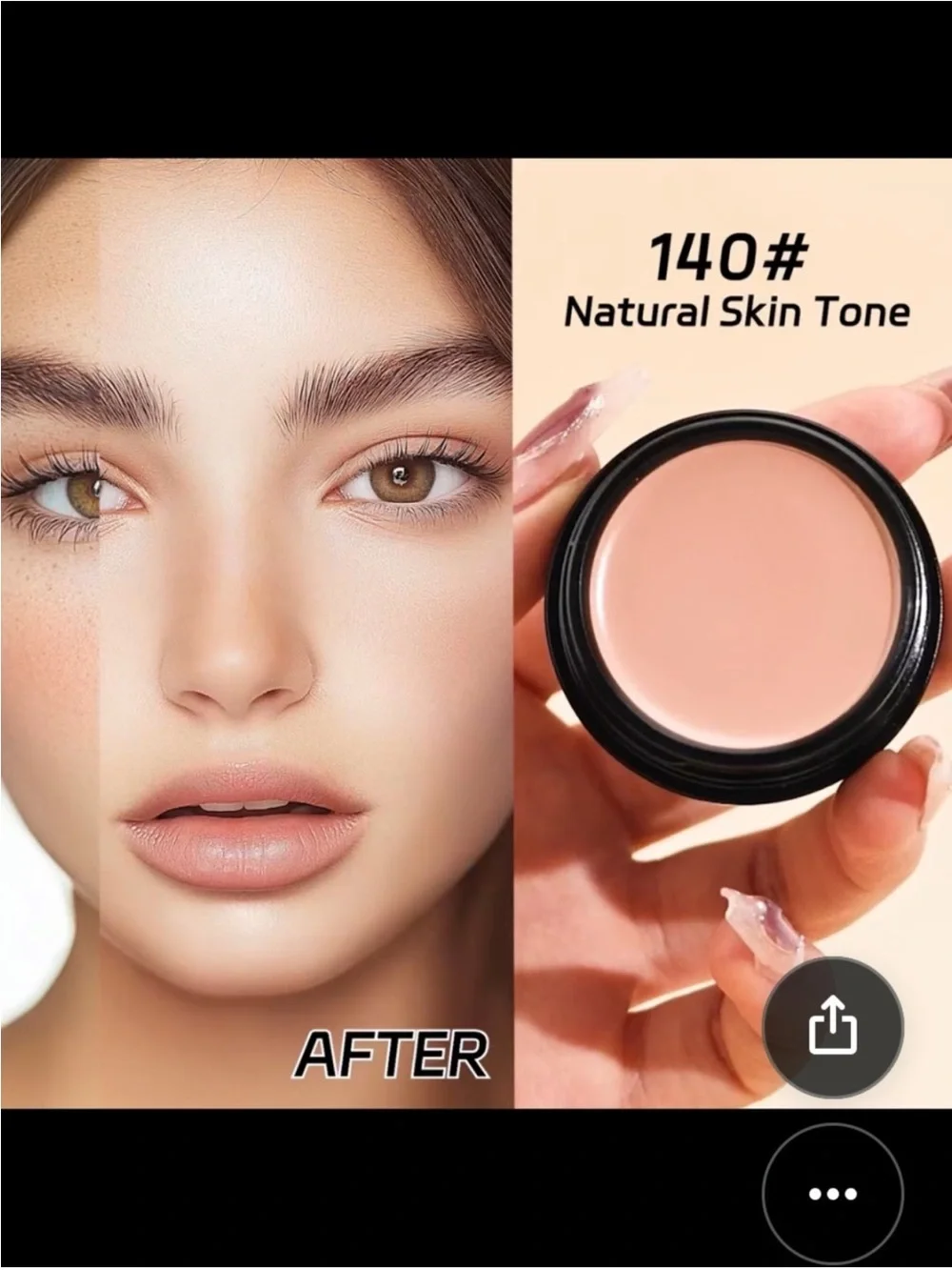 QIC Clear & Flawless Full Coverage Cream Pot Concealer - Shade 140 Natural Skin